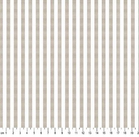 Tecido Tricoline Listrado Fio Tinto (5,0 mm) Bege Escuro - TC - 50 x 150 cm