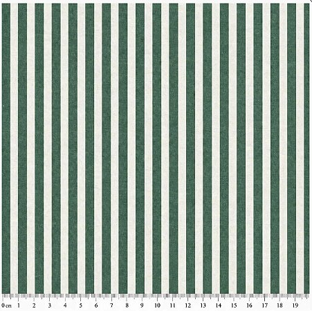 Tecido Tricoline Listrado Fio Tinto (5,0 mm) Verde Musgo - TC - 50 x 150 cm