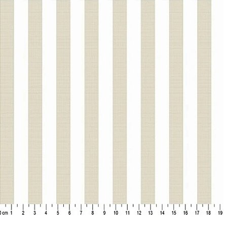 Tecido Tricoline Listrado Fio Tinto (1,2 cm) Bege - TC - 50 x 150 cm