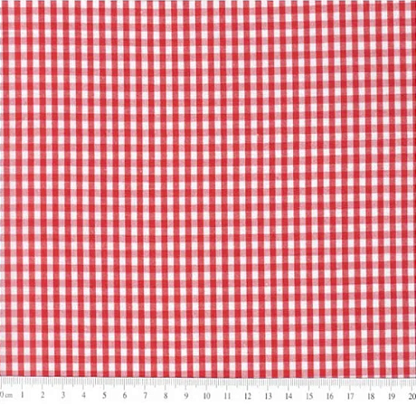 Tecido Tricoline Xadrez Fio Tinto (3 mm) Vermelho - TC - 50 x 150 cm