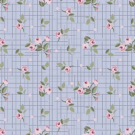 Tecido Tricoline Mini Floral Lavanda - Fuxicos e Fricotes - 50 x 150 cm
