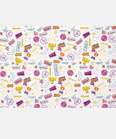 Tecido Tricoline Word - Tecidos Dohler - 50 x 150 cm