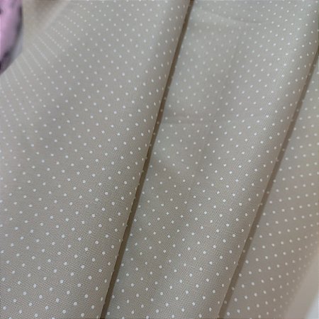 Tecido Tricoline Mini Poá Bege Claro - Tecidos Caldeira - 50 x 150 cm