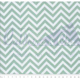 Tecido Tricoline Chevron Luiza Verde - Tecidos Caldeira - 50 x 150 cm
