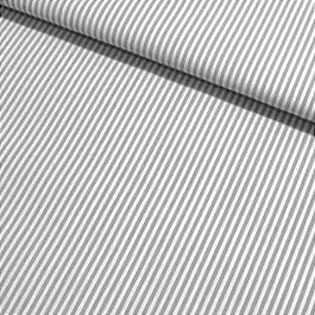 Tecido Tricoline - Listrado Fio Tinto Don Juan  Cinza  (1,5 mm) - Tecidos Caldeira - 50 x 150 cm