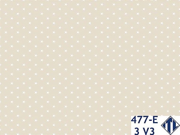 Tecido Tricoline Mini Estrelas Fundo Bege Claro - Ibirapuera - 50 x 150 cm