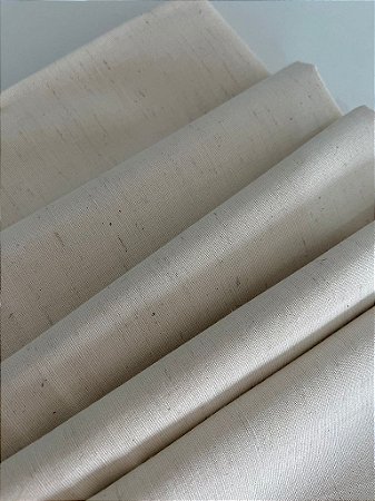 Tecido CAMBRAIA DE ALGODÃO COM  LINHO (Crú)- Ibirapuera - 50 x 150 cm
