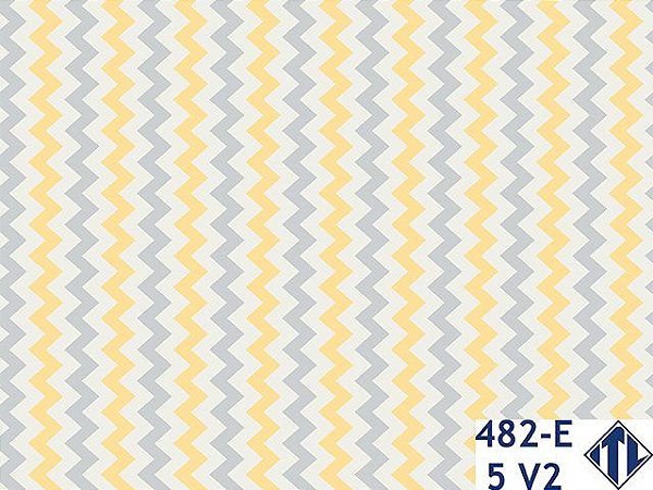 Tecido Tricoline Chevron Amarelo, Cinza e Off White - Ibirapuera - 50 x 150 cm