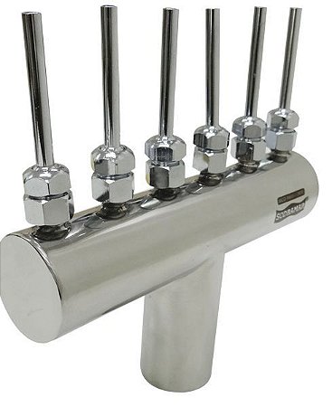 Bico Leque Ø 38mm 6 saídas ( 1/4”) entrada rosca 1”BSP  - SODRAMAR