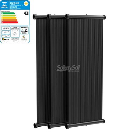 Coletor Solar Piscina Rosqueável GOLD - Placas 2x0,50 (1,0m²) Classificação A / SolareSol