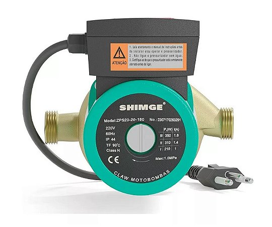 Recirculadora ZPS20-20 Bronze 350W-1/2CV  3,5m³ ou 210/l/min 20MCA Claw/Shimge