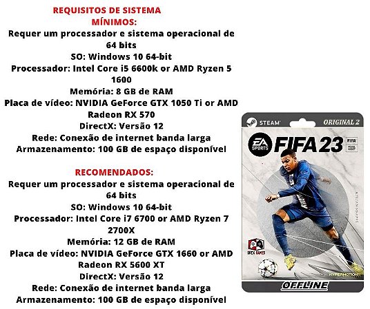 Jogo pra PC Lançamento FIFA 23 Brasil Total - Computadores e acessórios -  Campina, Belém 1253507805