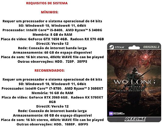 Wo Long: Fallen Dynasty: requisitos mínimos e recomendados para jogar no PC