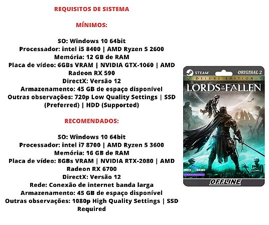 Lords of the Fallen PC Offline - EXBR Games - EXBR Games - Sua loja digital  de jogos baratos