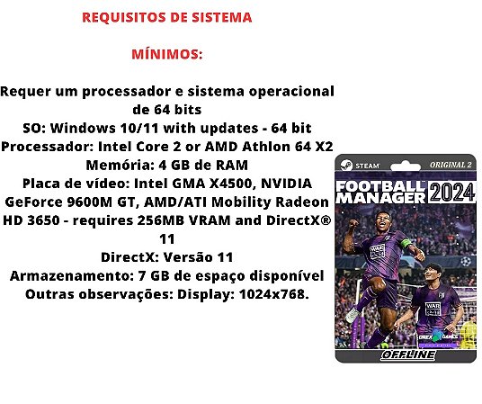 Football Manager 2024 Original Português Steam + Brasil Mundi Up FM 2024