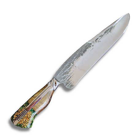 Faca Forjada 12" - 12,5 mm de Espessura Híbrida Flocos De Ouro