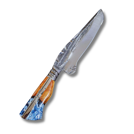 Faca Forjada 12" - 13 mm de Espessura Flores De Prata