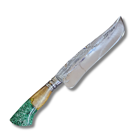 Faca Forjada 12" - 11 mm de Espessura Híbrida Flores De Prata
