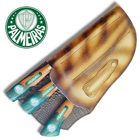 Kit faca Churrasco Trio conjunto Palmeiras