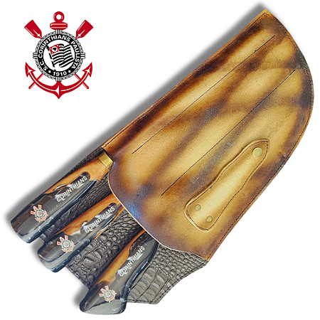 Kit faca Churrasco Trio conjunto Corinthians