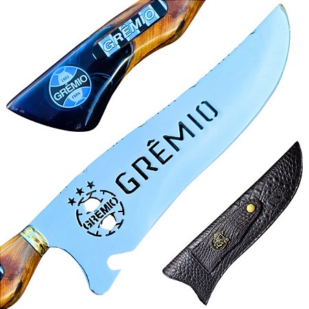 Faca Do Grêmio Picanheira Artesanal 10 polegadas em Aço Inox 420 – Personalizada 4mm