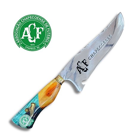 Faca Picanheira Artesanal 10 polegadas Chapecoense em Aço Inox 420 – Personalizada 4mm