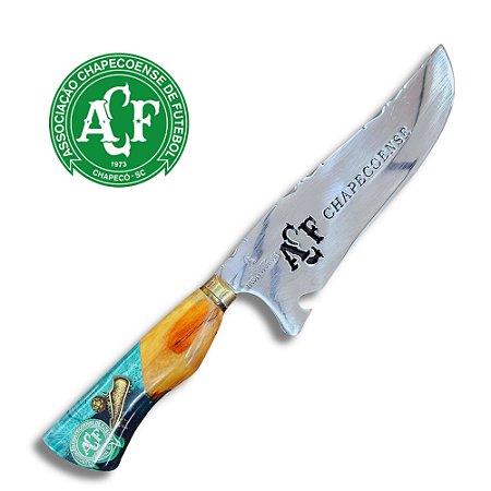 Faca Picanheira Artesanal 10” Chapecoense em Aço Inox 420 – Personalizada 4mm