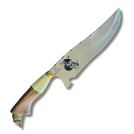 Faca Picanheira 25cm Inox 420 Cabo De Osso - Caça de Javali