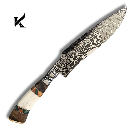 Faca Artesanal Em Aço Damasco - Colecionador