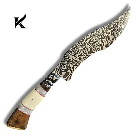 Faca Artesanal Em Aço Damasco - Colecionador