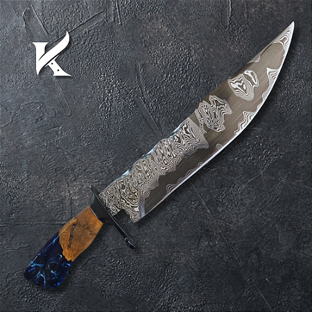 Faca Artesanal Em Aço Damasco - Colecionador