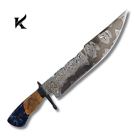 Faca Artesanal Em Aço Damasco - Colecionador