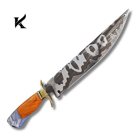 Faca Artesanal Em Aço Damasco - Colecionador