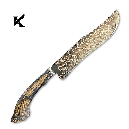Faca Artesanal Em Aço Damasco Tiger - Colecionador