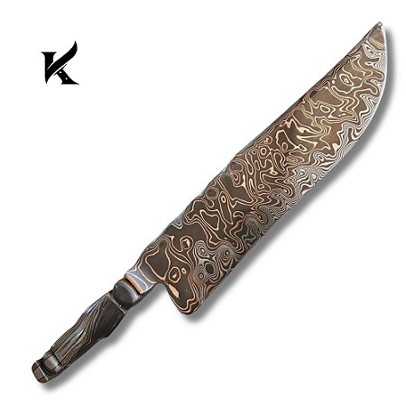 Faca Artesanal Em Aço Damasco Tiger 12" - Colecionador