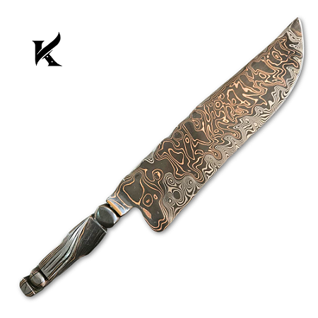 Faca Artesanal Em Aço Damasco Tiger 12" - Colecionador