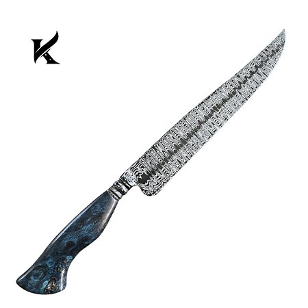Faca aço Damasco W Fantasma 12" Artesanal - Colecionador