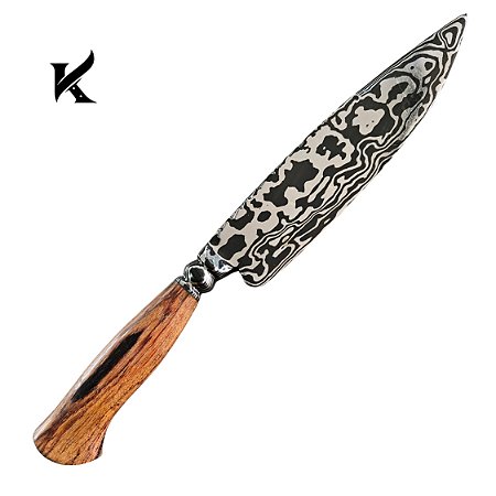 Faca aço Damasco 10,5" Artesanal - Colecionador