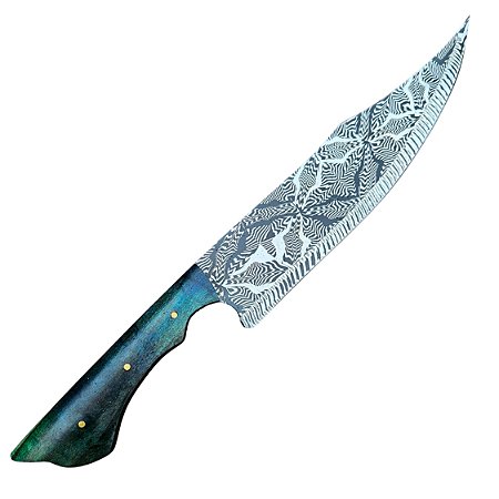 Faca aço Damasco 9" Artesanal - Colecionador
