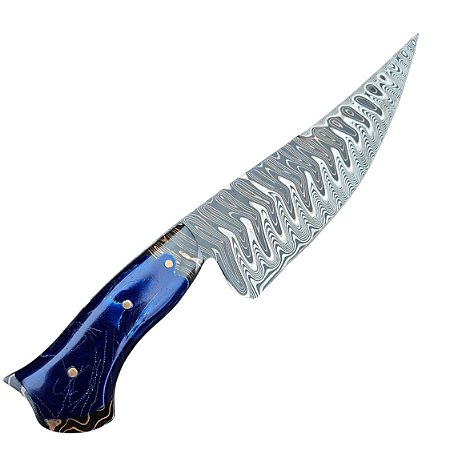 Faca aço Damasco Tiger 9" Artesanal - Colecionador