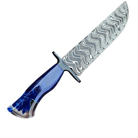 Faca aço Damasco Tiger 9,5" Artesanal - Colecionador