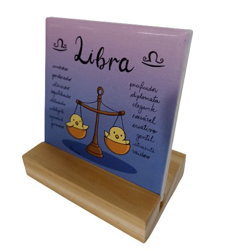 07-11-S010 - Azulejo de mesa coleção signos- Libra