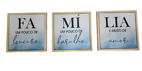 3092P-001 Quadro Pinus P -  Kit Família c/ 3 peças