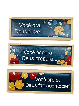 07-10-020 - Kit Quadrinho Pinus Az c/ 3 pçs  - Deus