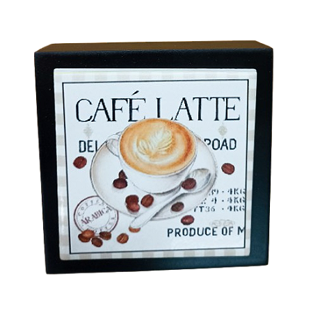 07-04-P128 Cubo Decor Preto - Café Latte