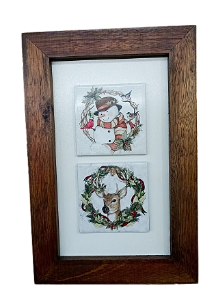 3002M-020  Quadro decor madeira - Boneco de Neve