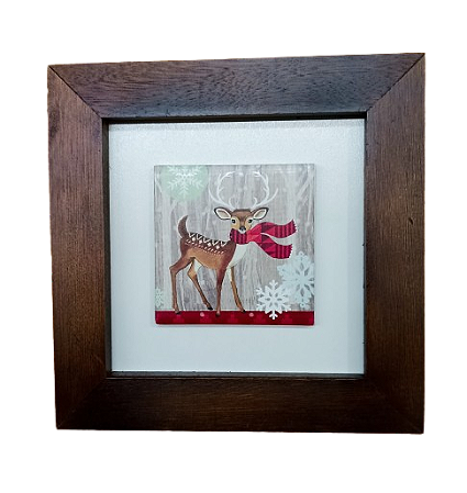 3001M-047  Quadro decor madeira - Rena Cachecol