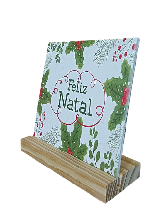 07-11-010 - Azulejo de mesa - Folhas Natal