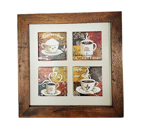 3004M-036 Quadro decor madeira - Coffee