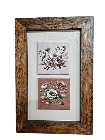 3002M-025 Quadro decor madeira - Rosas Buquê